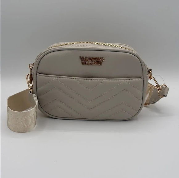 NWT Valentino Orlandi Off-White Quilted Crossbody Bag - Picture 9 of 10